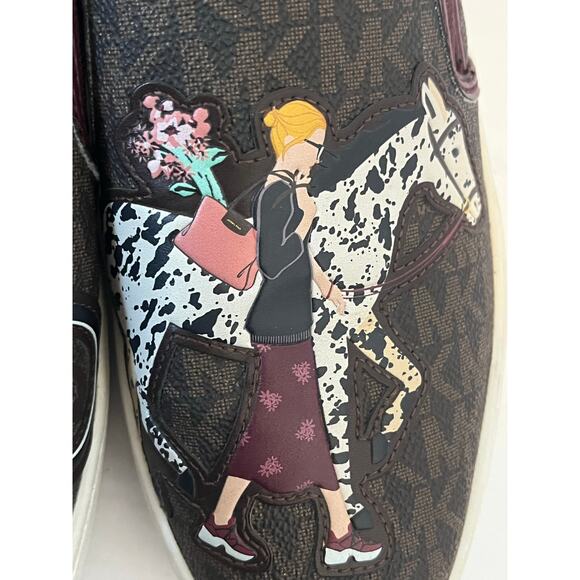 Women's Michael Kors Brown Merlot Teddi Slip On Flat Slide Shoes Size 7M - Picture 5 of 10